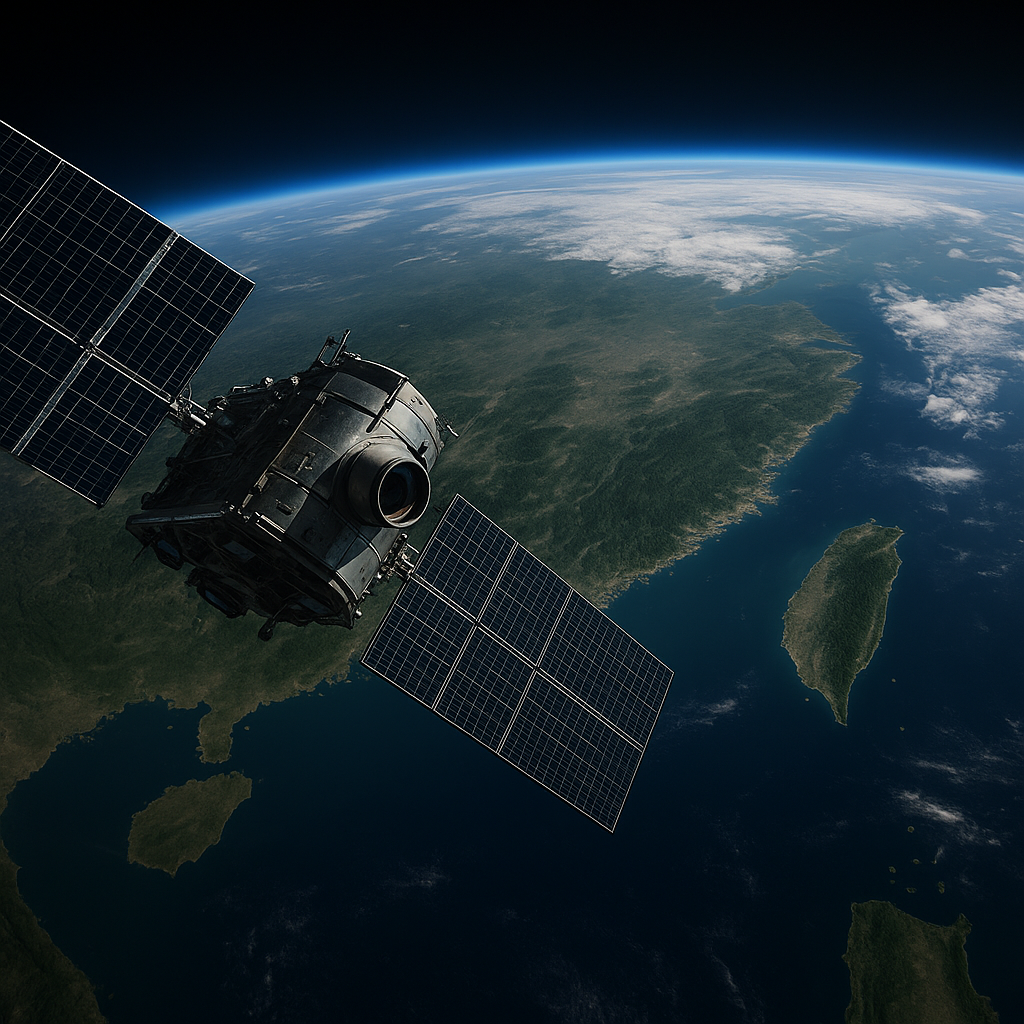 A stellite over China dna Taiwan flies in space